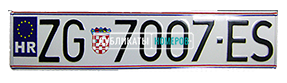 Хорватский номер для легкового автомобиля